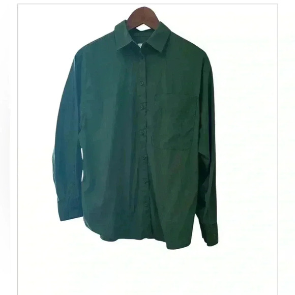 A New Day, Target, Women’s Oversized Forest Green Button Down, Size Small. - Picture 1 of 4